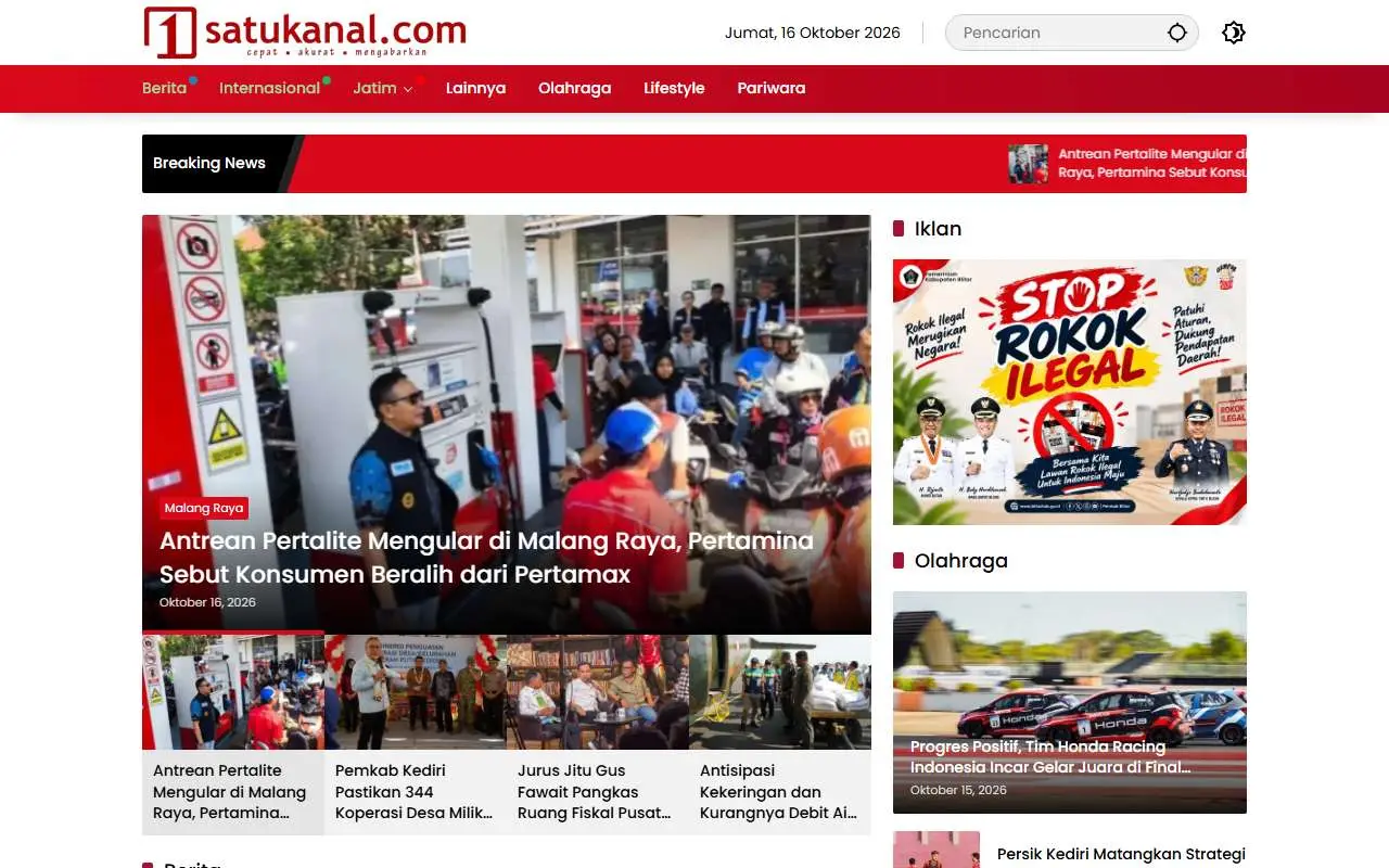 Tampilan website resmi Satukanal (satukanal.com)