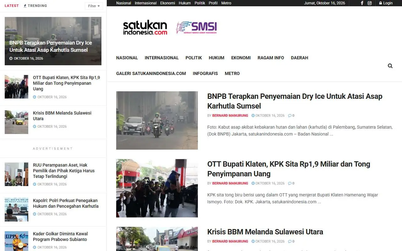 Tampilan website resmi Satukan Indonesia (satukanindonesia.com)