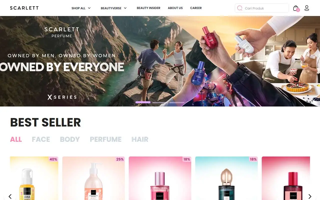 Tampilan website resmi Scarlett Whitening (scarlettwhitening.com)