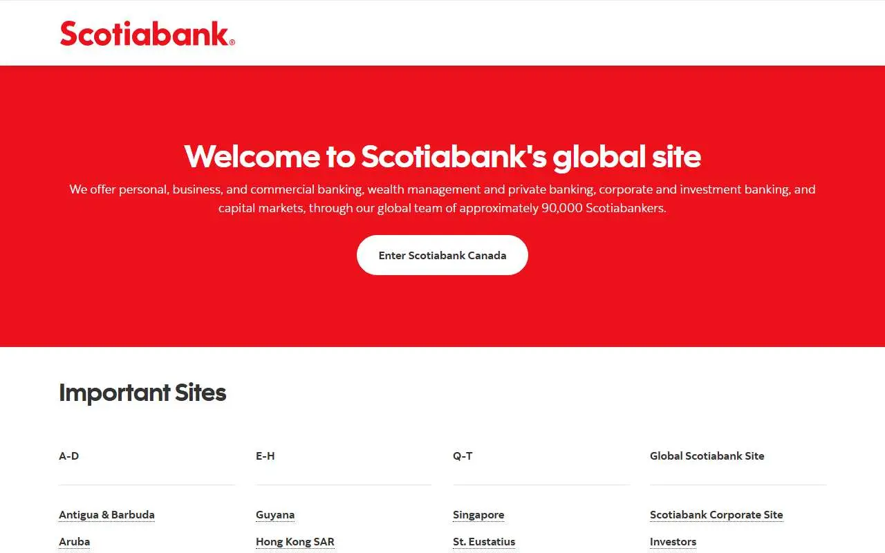 Tampilan website resmi Scotiabank (scotiabank.com)