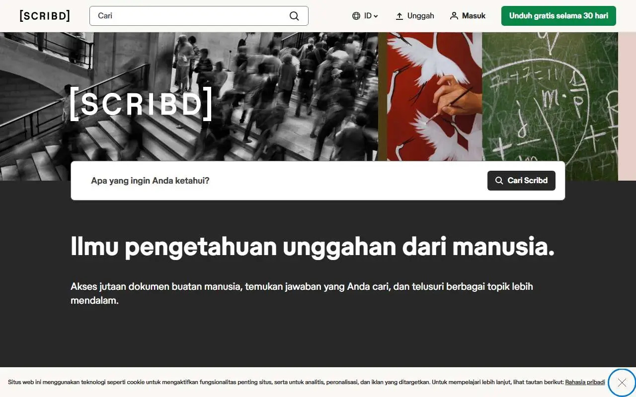 Tampilan website resmi Scribd (scribd.com)
