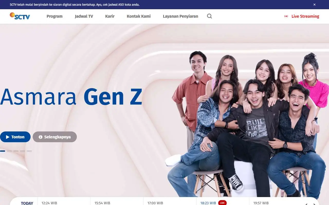 Tampilan website resmi SCTV (sctv.co.id)