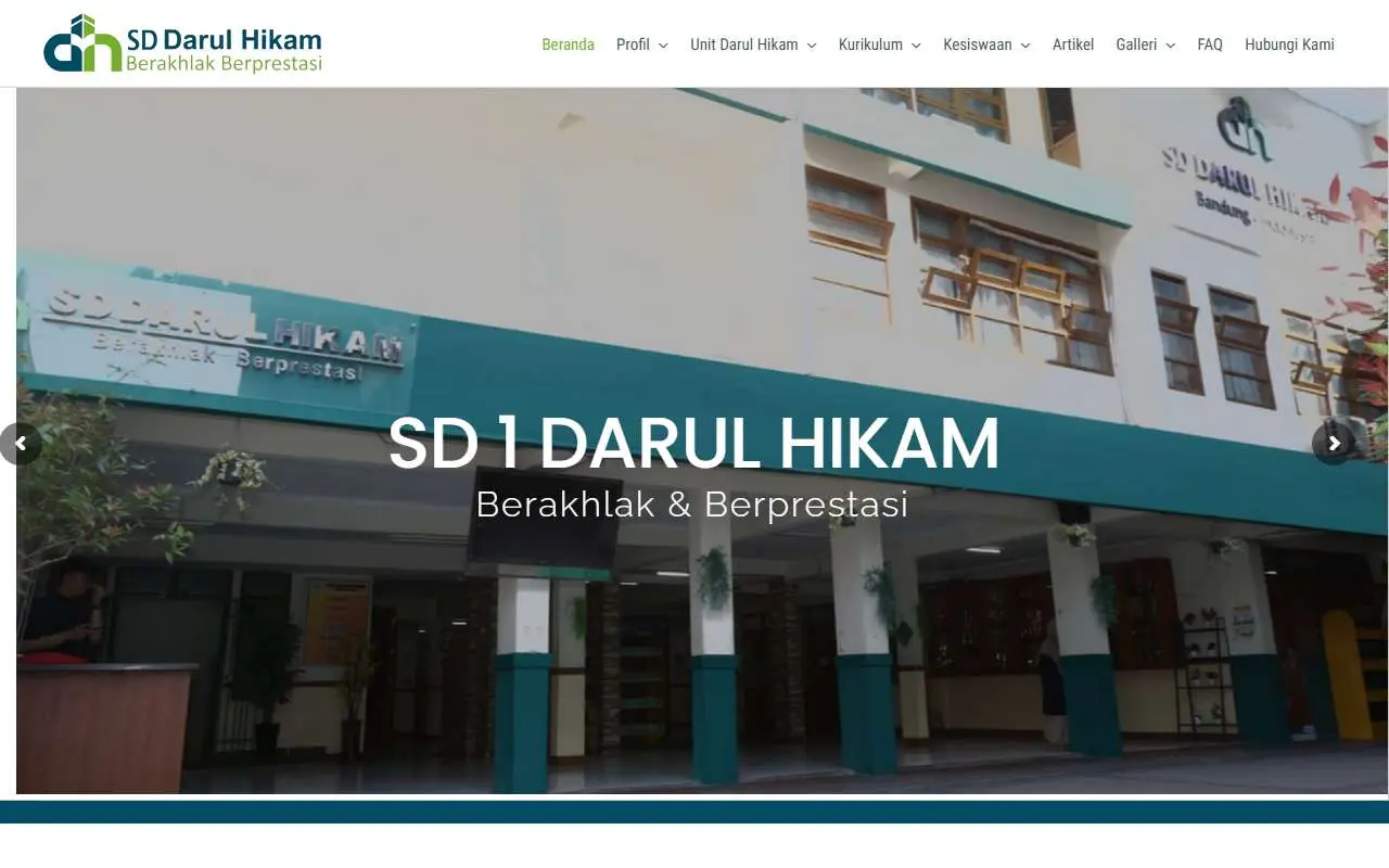 Tampilan website resmi SD Darul Hikam (sddh.sch.id)