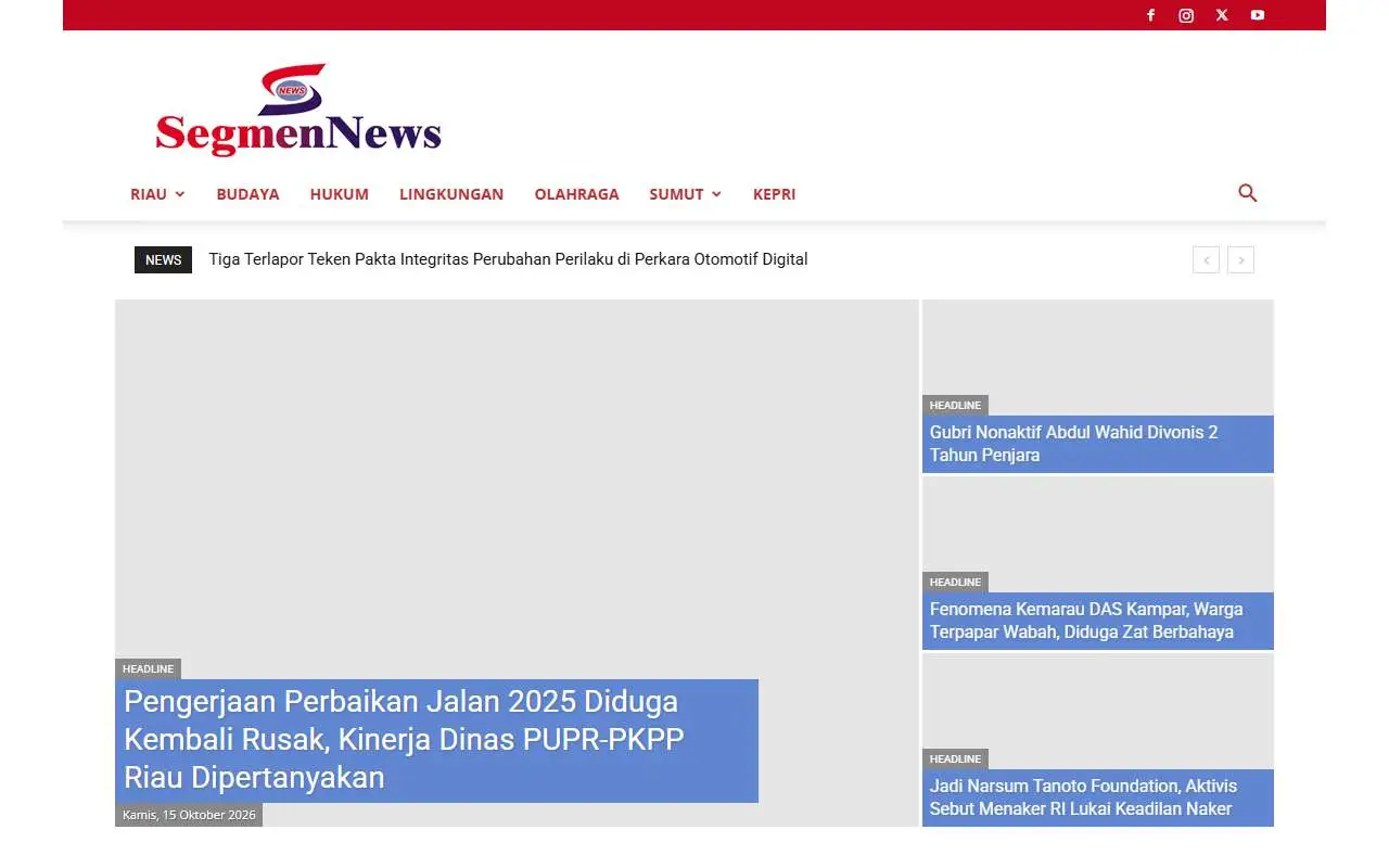 Tampilan website resmi Segmen News (segmennews.com)