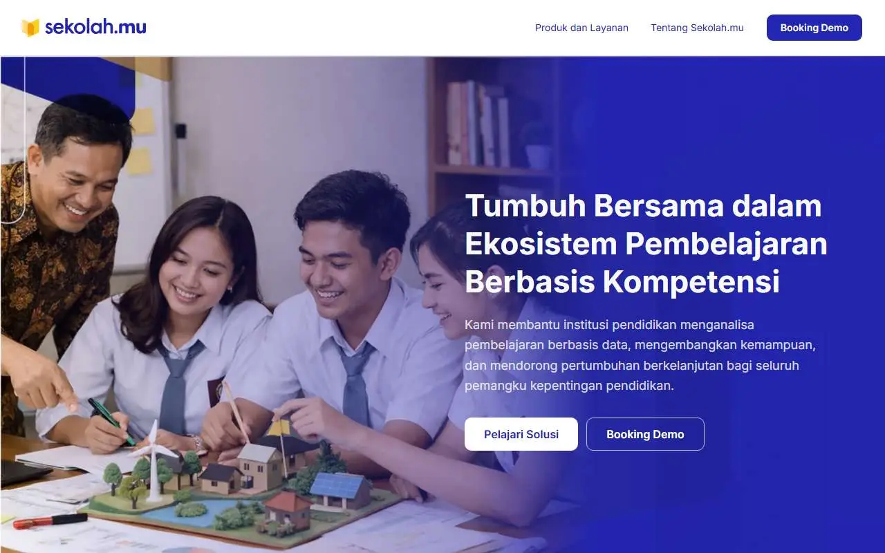 Tampilan website resmi Sekolah.mu (sekolah.mu)