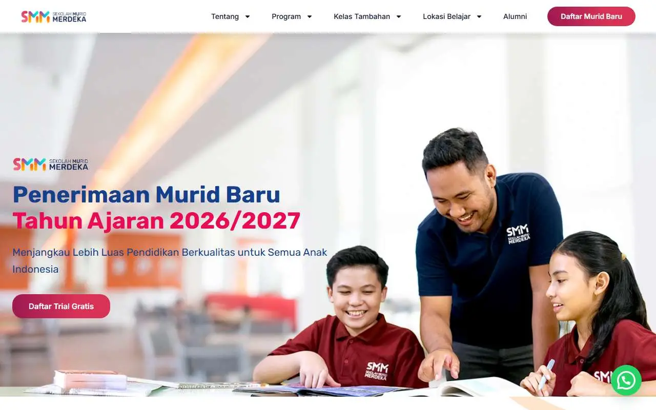 Tampilan website resmi Independent Student School (sekolahmuridmerdeka.id)