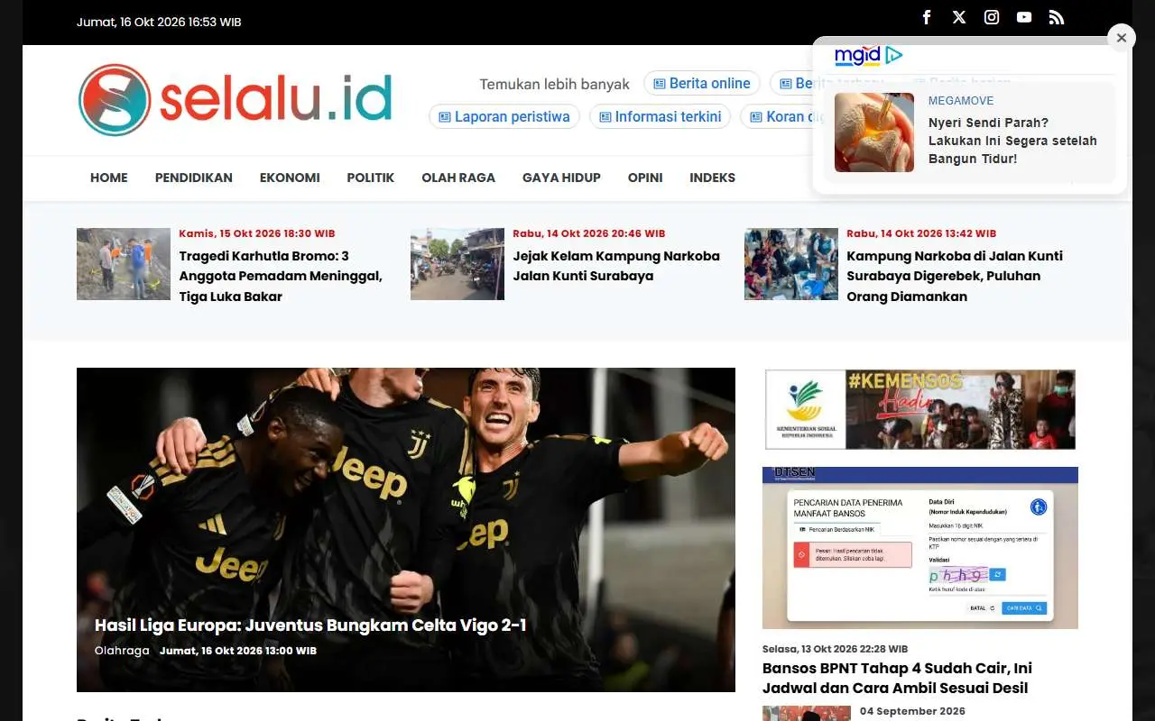 Tampilan website resmi Selalu (selalu.id)