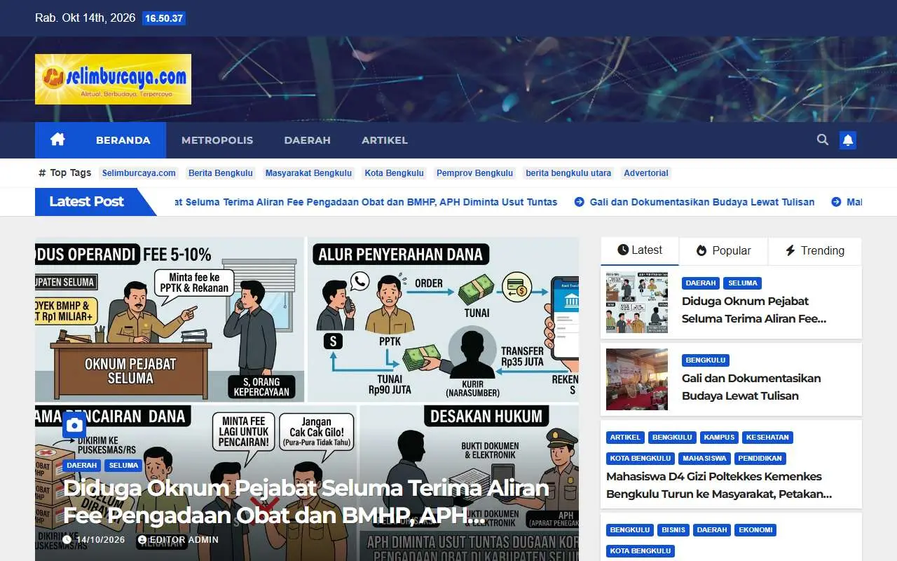 Tampilan website resmi Selimburcaya (selimburcaya.com)