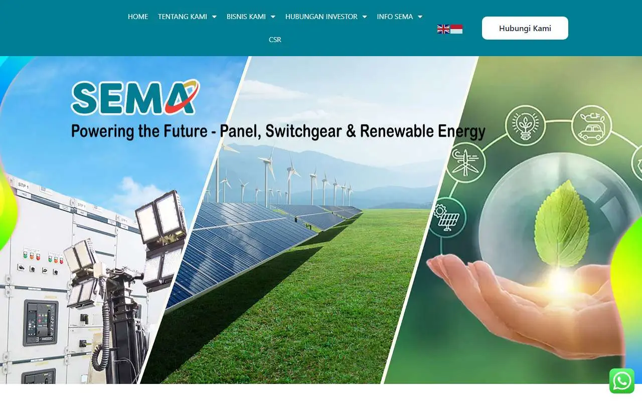 Tampilan website resmi Semacom Integrated (sema.id)