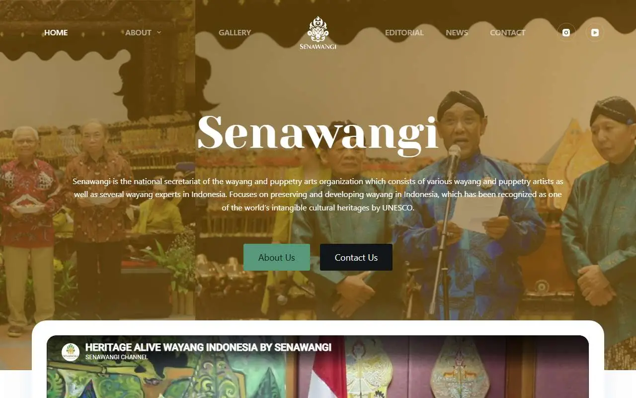 Tampilan website resmi Sena Wangi (senawangi.org)