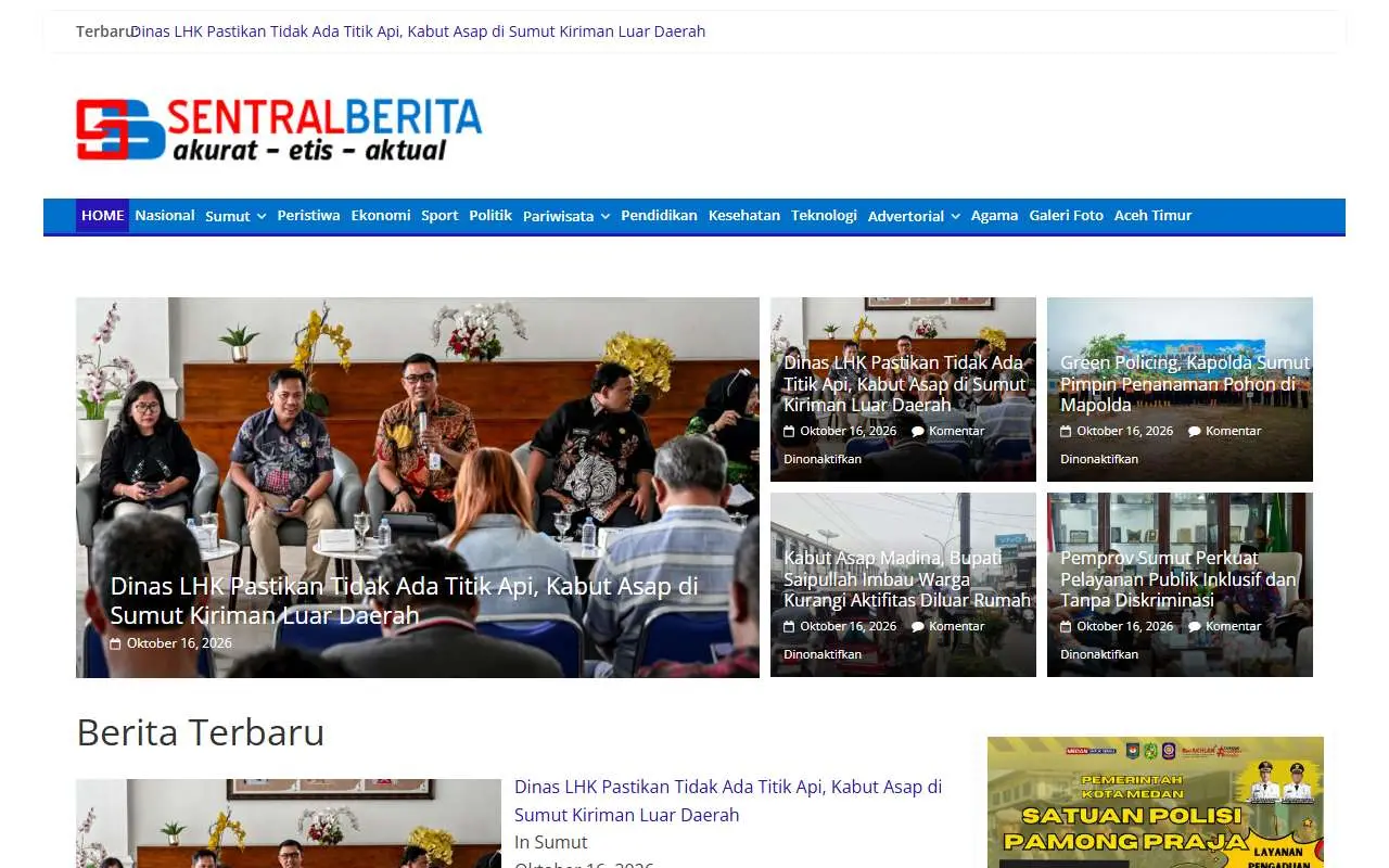 Tampilan website resmi Sentralberita (sentralberita.com)