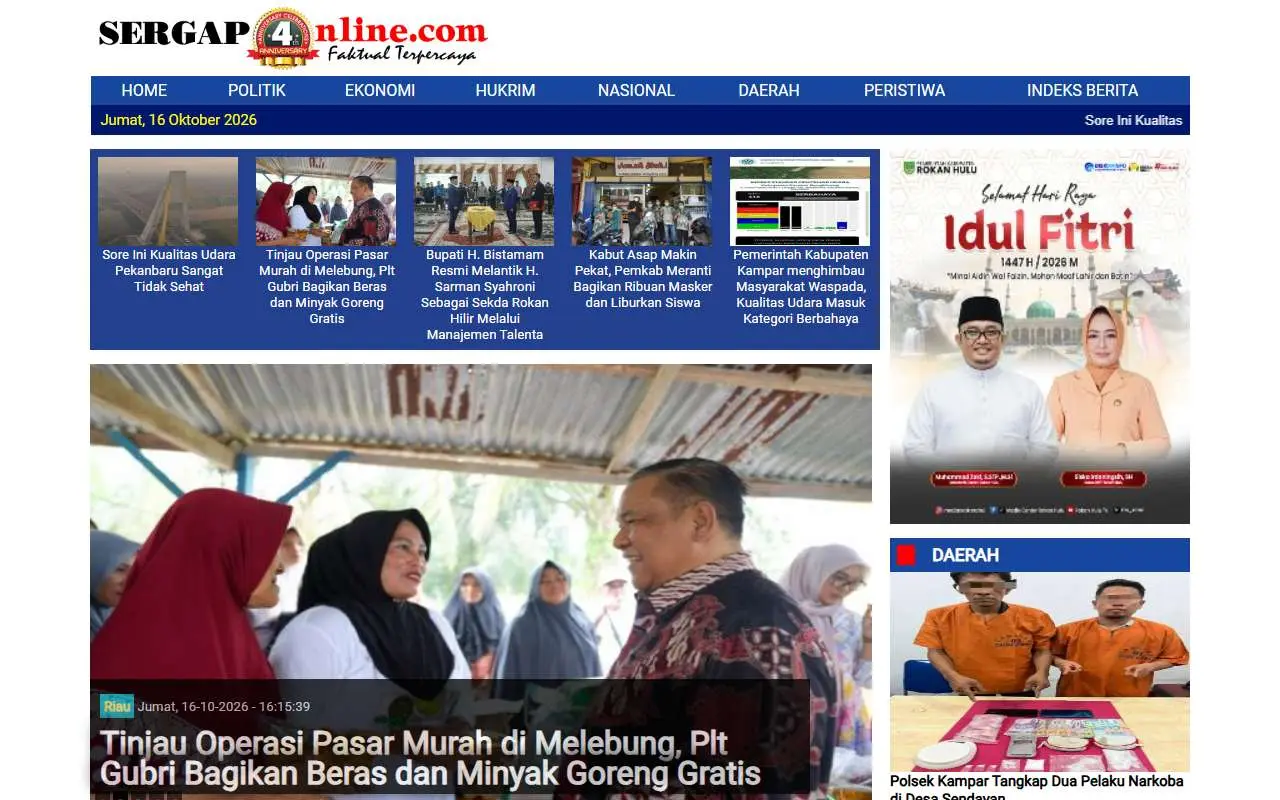 Tampilan website resmi Sergaponline (sergaponline.com)