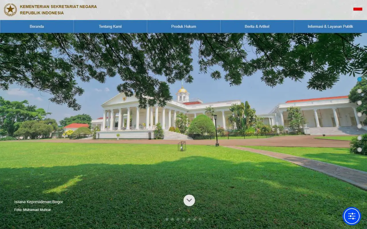 Tampilan website resmi Sekretariat Negara (setneg.go.id)