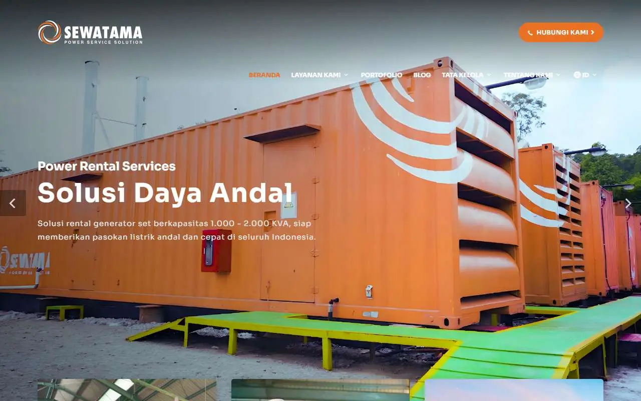 Tampilan website resmi Sumberdaya Sewatama (sewatama.com)