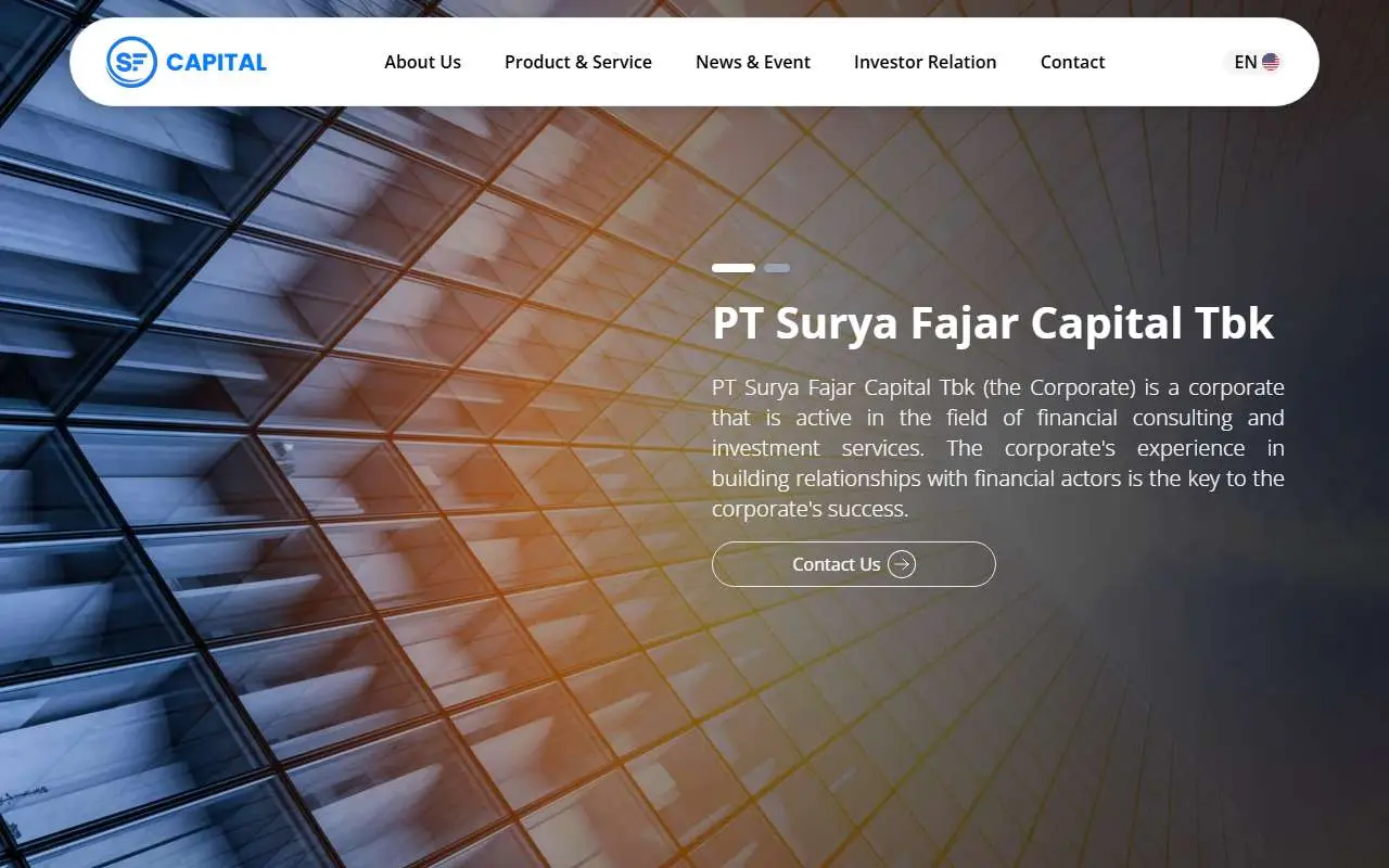 Tampilan website resmi Surya Fajar Capital (sfcapital.co.id)