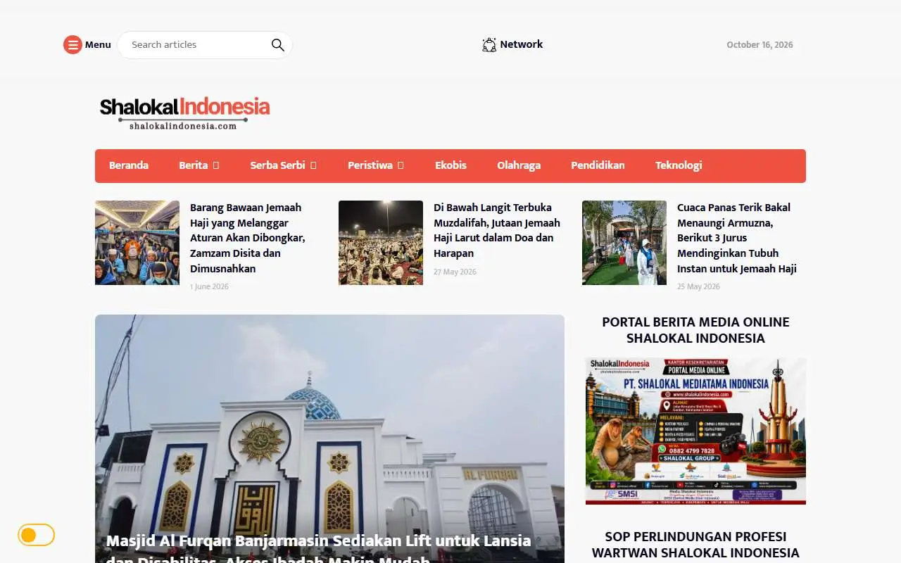 Tampilan website resmi Shalokal Indonesia (shalokalindonesia.com)