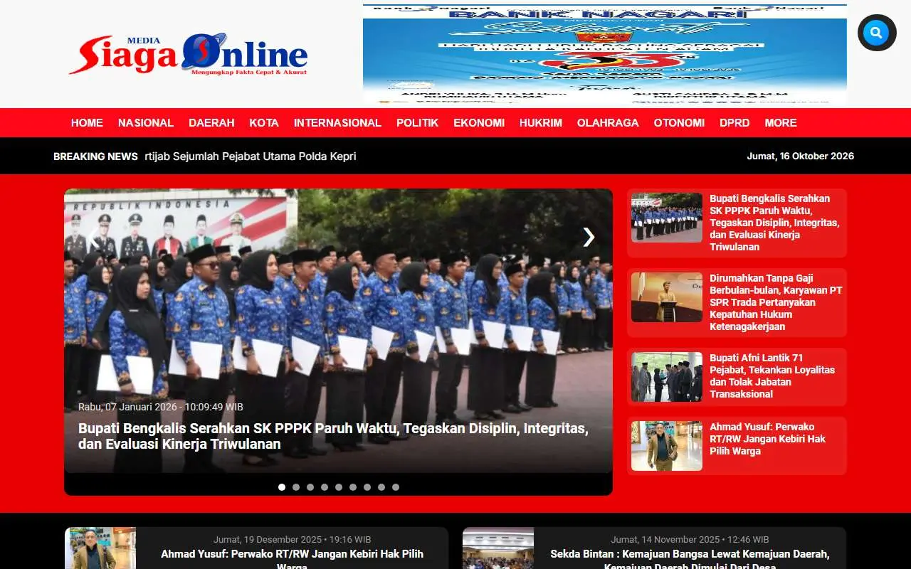 Tampilan website resmi Siaga Online (siagaonline.com)