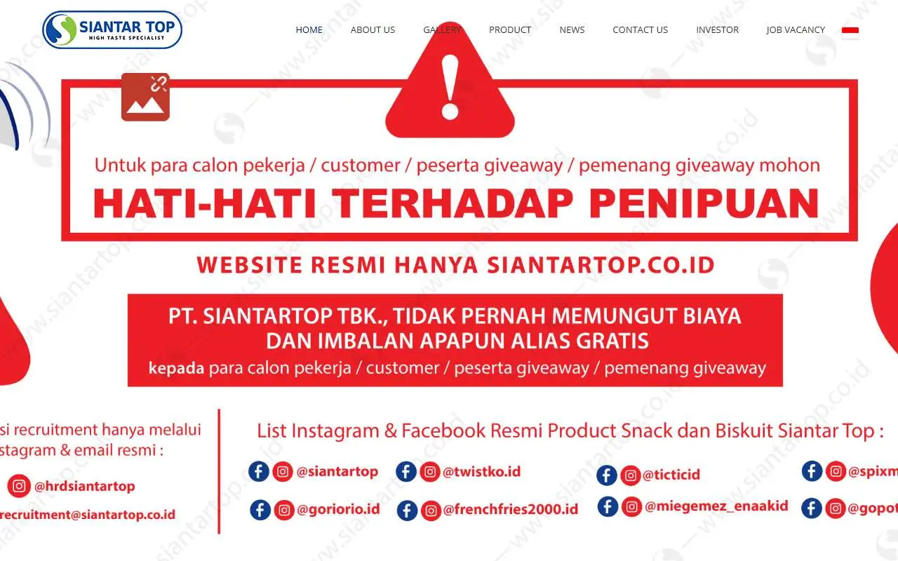 Tampilan website resmi Siantar Top (siantartop.co.id)