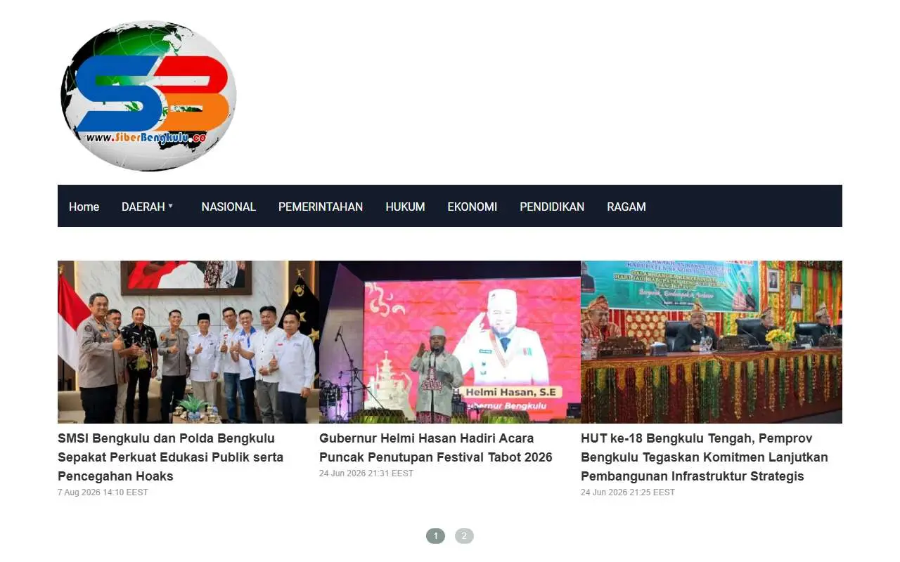 Tampilan website resmi Siber Bengkulu (siberbengkulu.co)