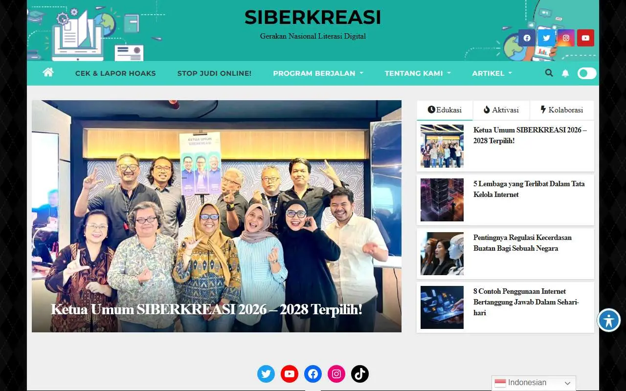 Tampilan website resmi Siberkreasi (siberkreasi.id)