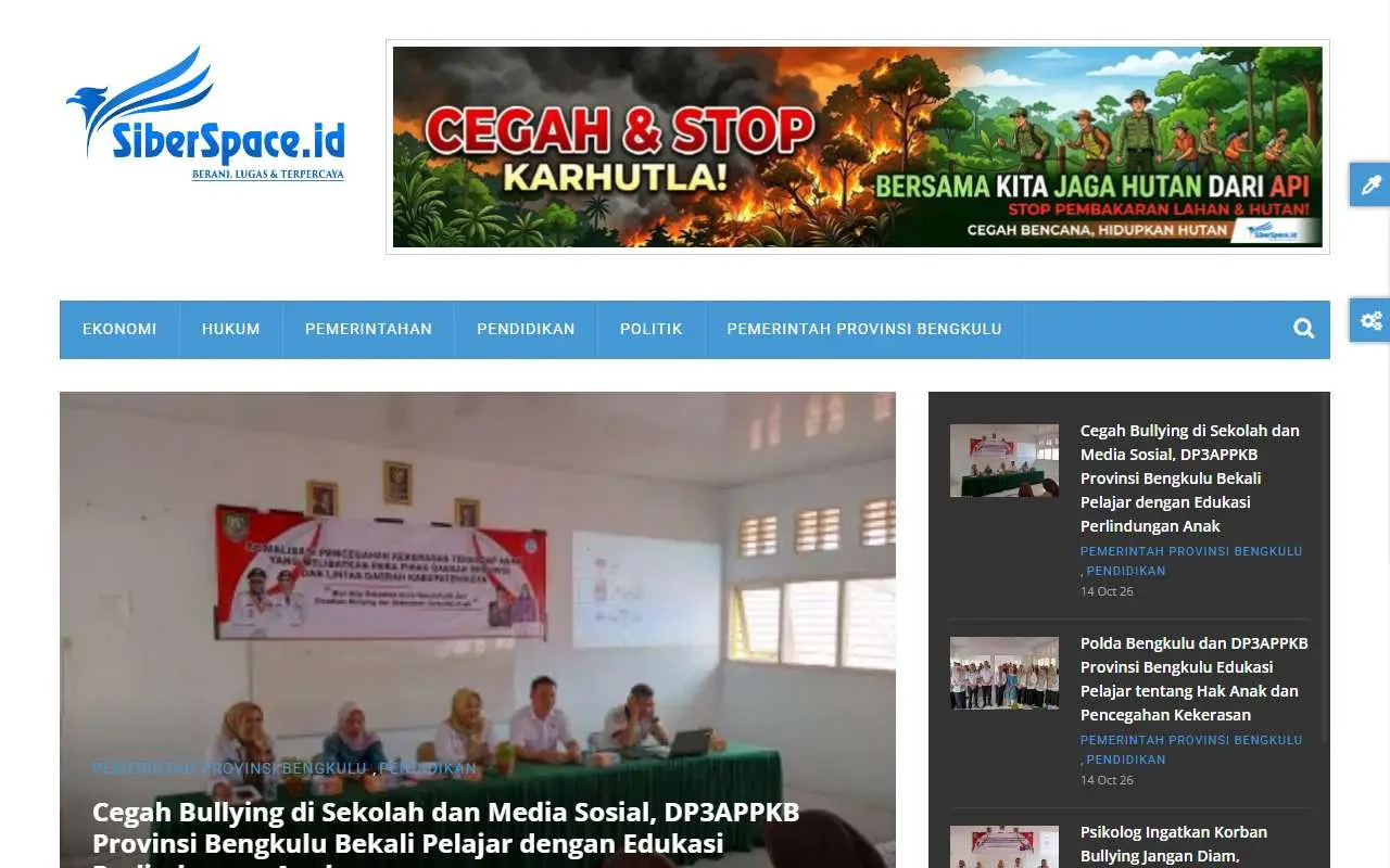 Tampilan website resmi Siber Space (siberspace.id)