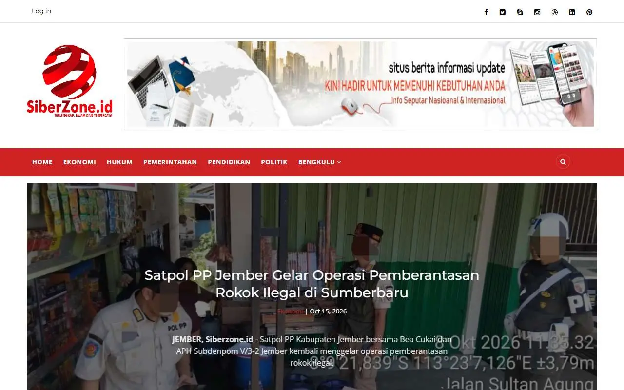 Tampilan website resmi Siberzone (siberzone.id)