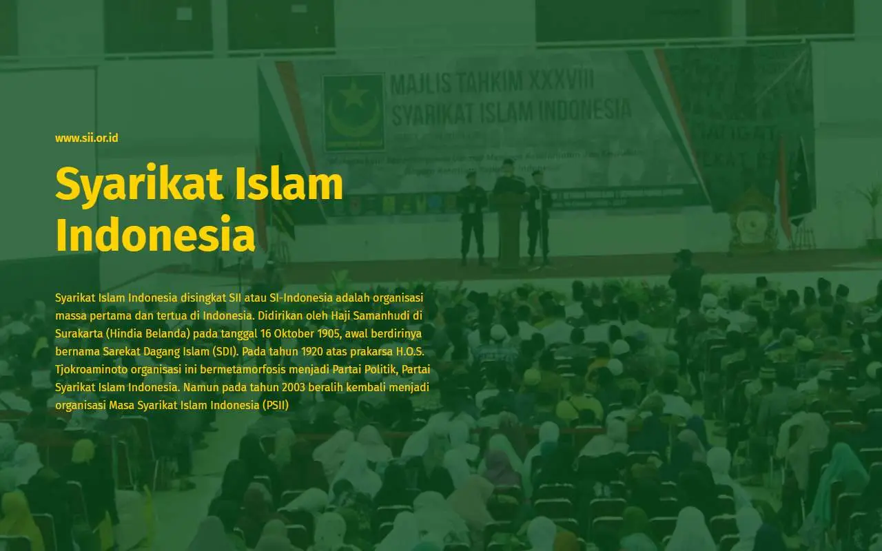Tampilan website resmi Syarikat Islam Indonesia (sii.or.id)