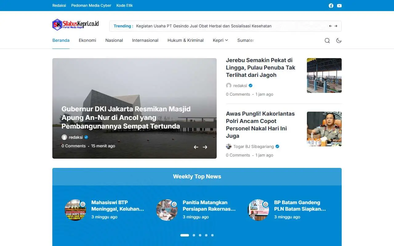 Tampilan website resmi Silabus Kepri (silabuskepri.co.id)
