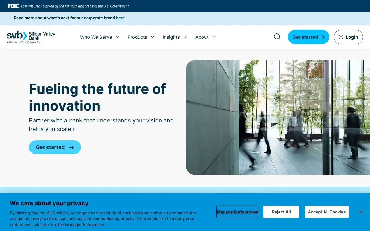 Tampilan website resmi Silicon Valley Bank (svb.com)