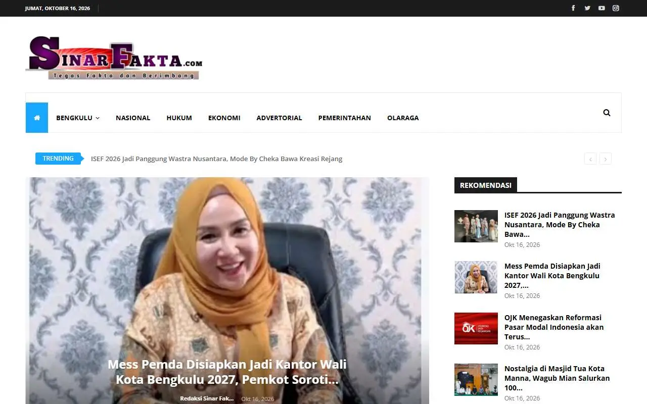 Tampilan website resmi Sinarfakta (sinarfakta.com)