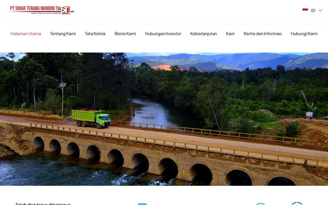 Tampilan website resmi Sinar Terang Mandiri (sinarterangmandiri.com)
