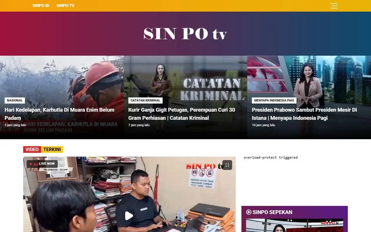 Tampilan website resmi Sin Po TV (tv.sinpo.id)