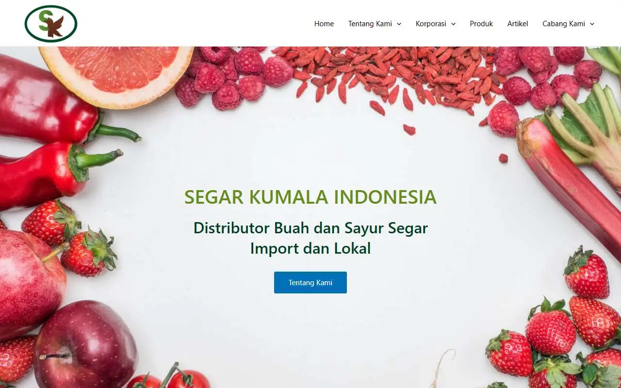 Tampilan website resmi Segar Kumala Indonesia (sk-indonesia.com)