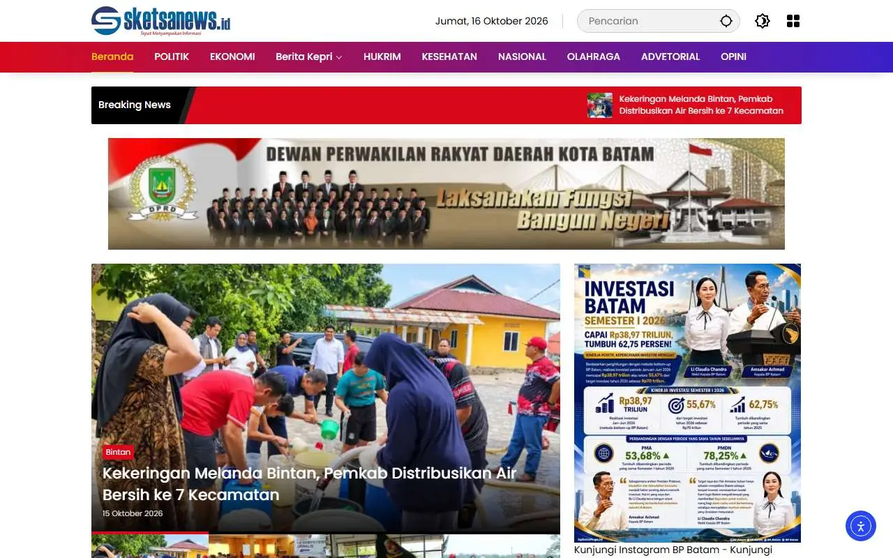 Tampilan website resmi Sketsanews (sketsanews.id)