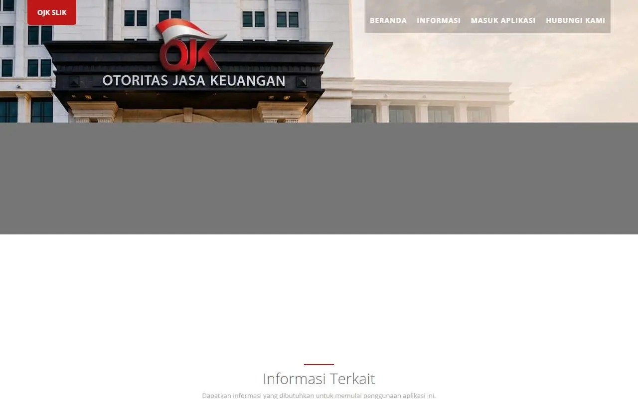 Tampilan website resmi SLIK OJK (slik.ojk.go.id)