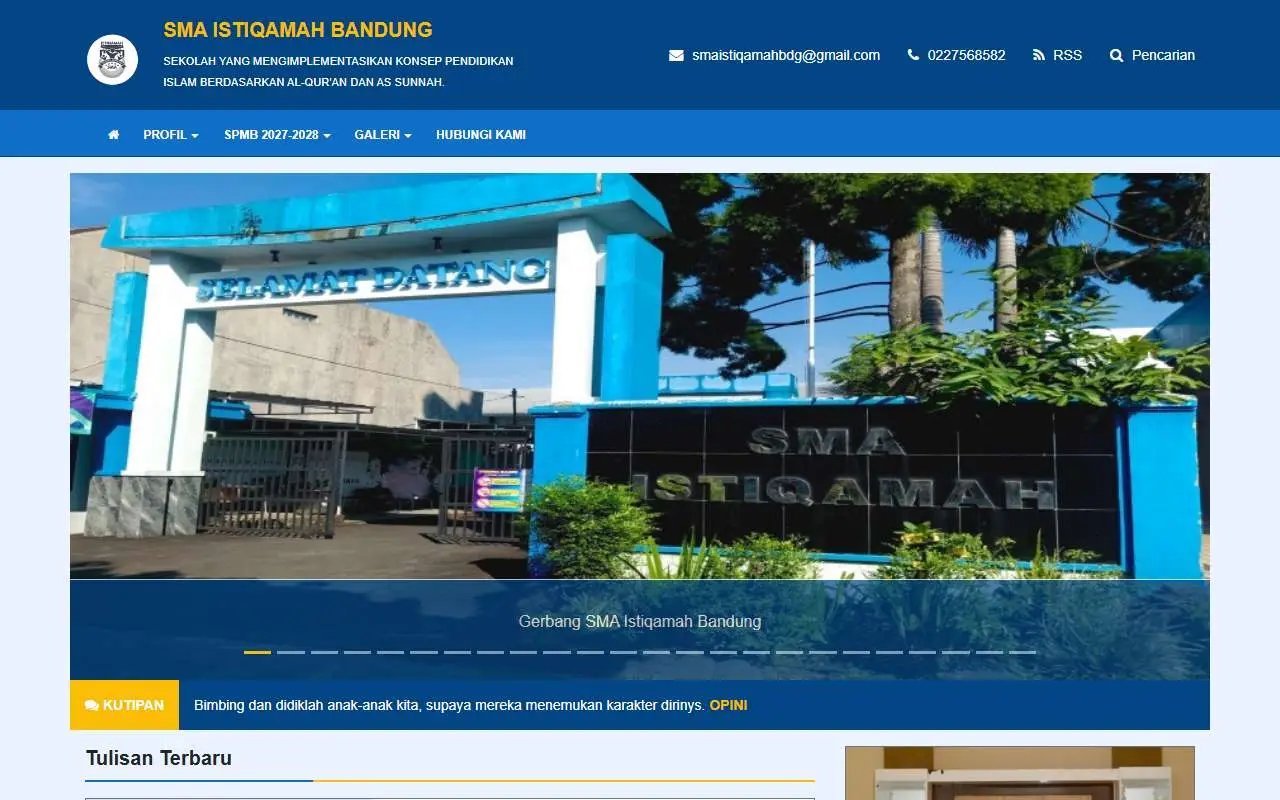 Tampilan website resmi SMA Istiqamah (smaistiqamahbdg.sch.id)