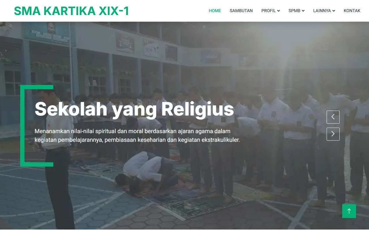 Tampilan website resmi SMA Kartika XIX-1 (smaks1.sch.id)