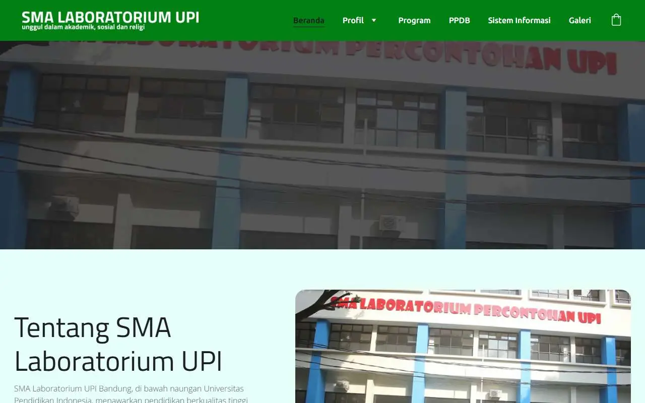 Tampilan website resmi SMA Laboratorium - Percontohan UPI (smalabupi.sch.id)