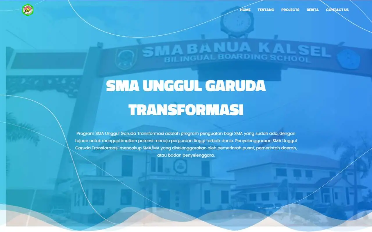 Tampilan website resmi SMA Negeri Banua Kal Sel (sman-banuakalsel.sch.id)