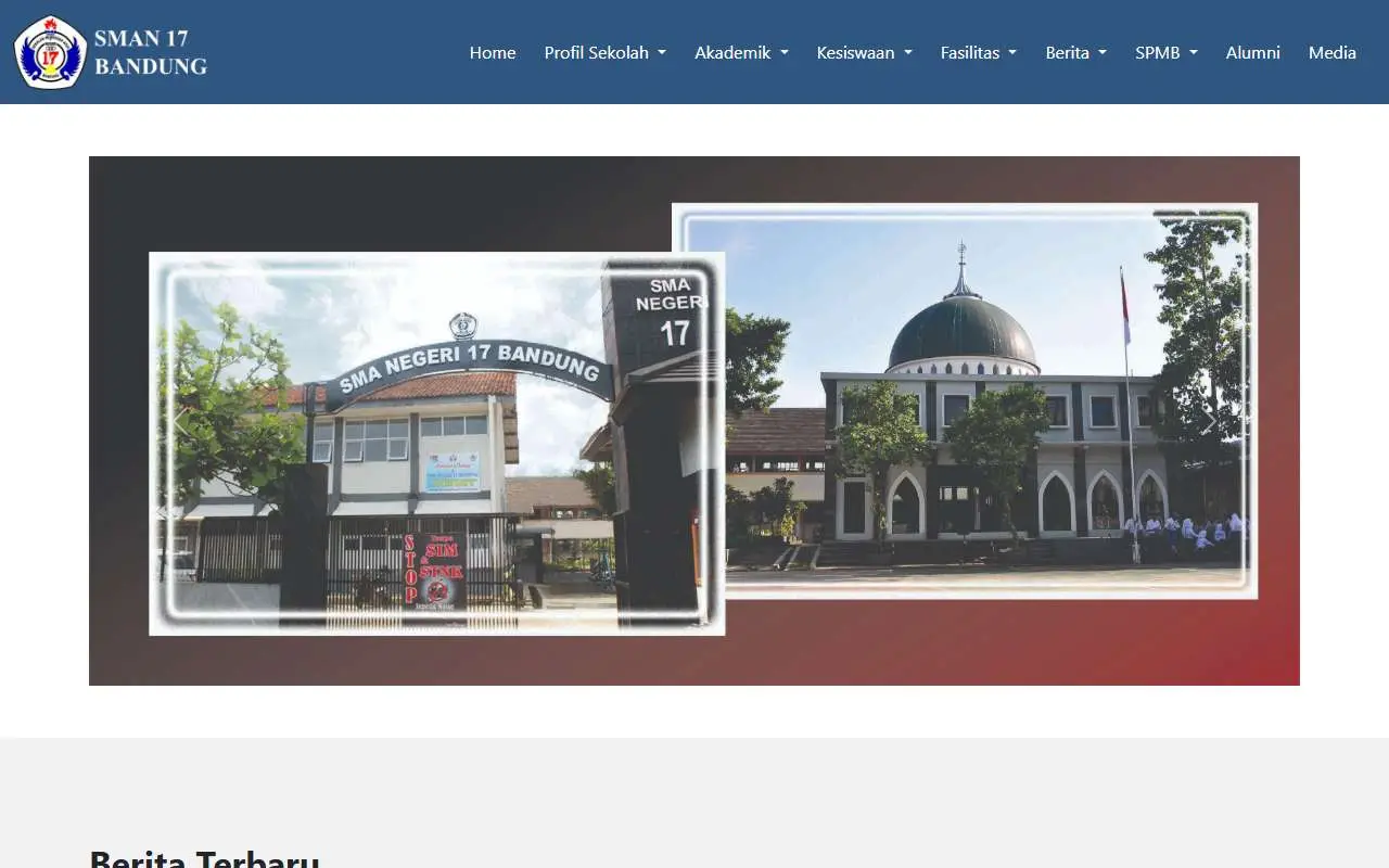 Tampilan website resmi SMA Negeri 17 Bandung (sman17bandung.sch.id)
