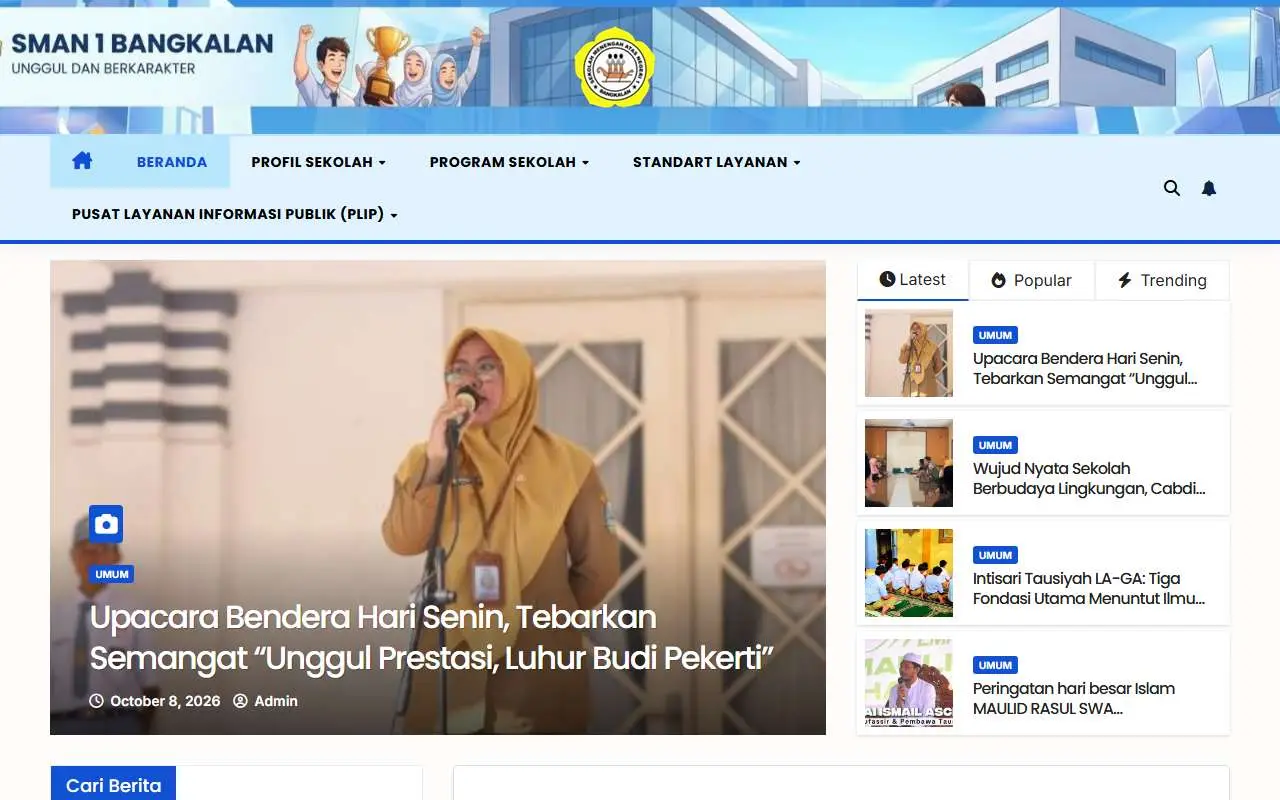 Tampilan website resmi SMA Negeri 1 Bangkalan (sman1bangkalan.sch.id)