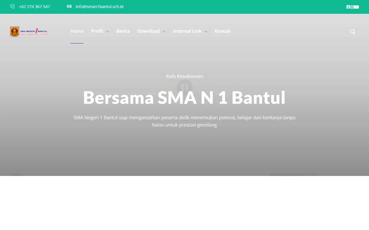 Tampilan website resmi SMA Negeri 1 Bantul (sman1bantul.sch.id)