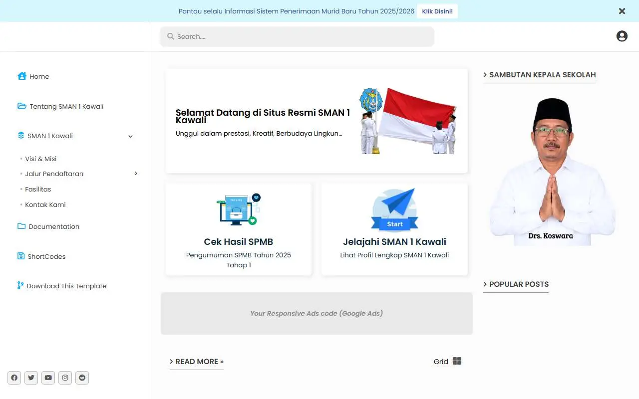 Tampilan website resmi SMA Negeri 1 Kawali (sman1kawali.sch.id)