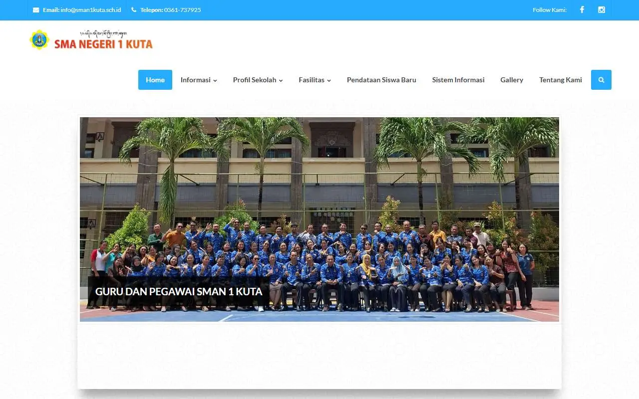 Tampilan website resmi SMA Negeri 1 Kuta (sman1kuta.sch.id)