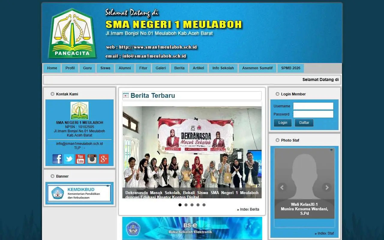 Tampilan website resmi SMA Negeri 1 Meulaboh (sman1meulaboh.sch.id)