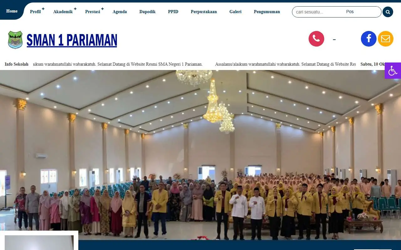 Tampilan website resmi SMA Negeri 1 Pariaman (sman1pariaman.sch.id)