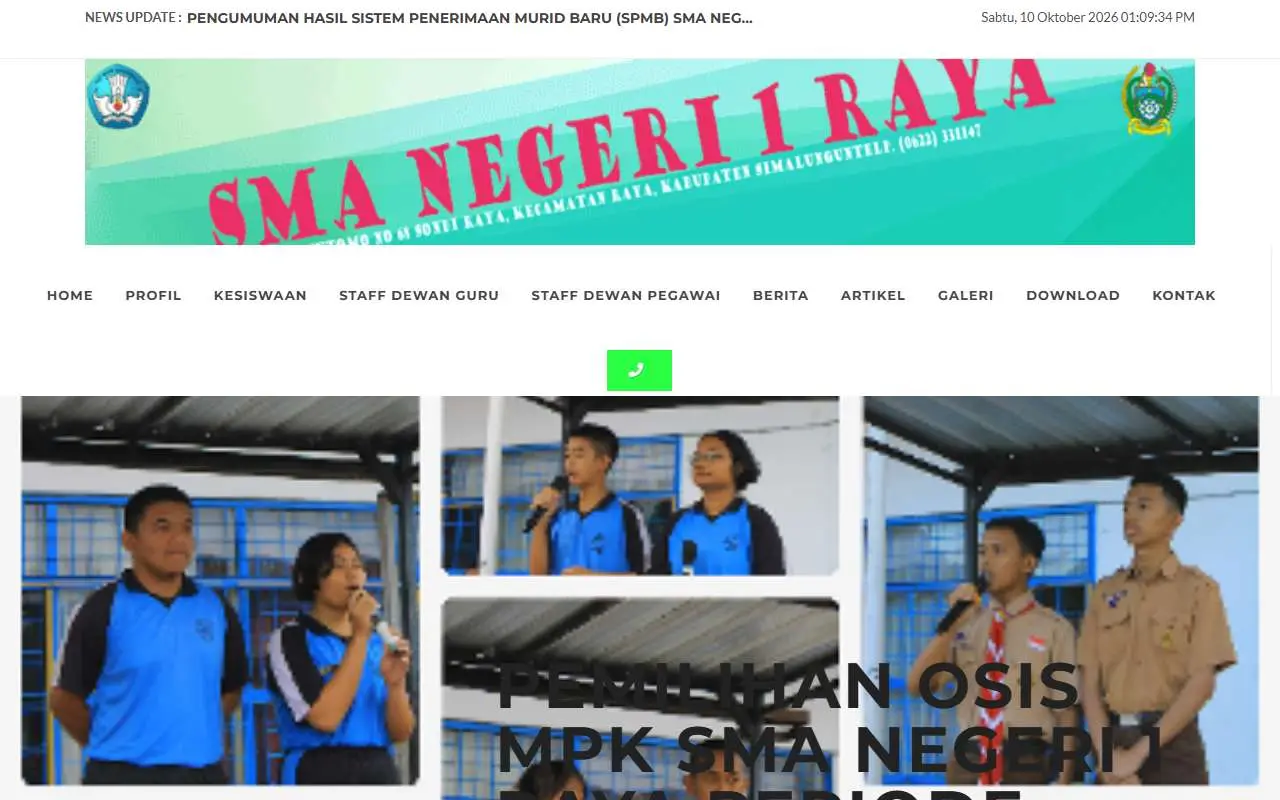 Tampilan website resmi SMA Negeri 1 Praya (sman1praya.sch.id)