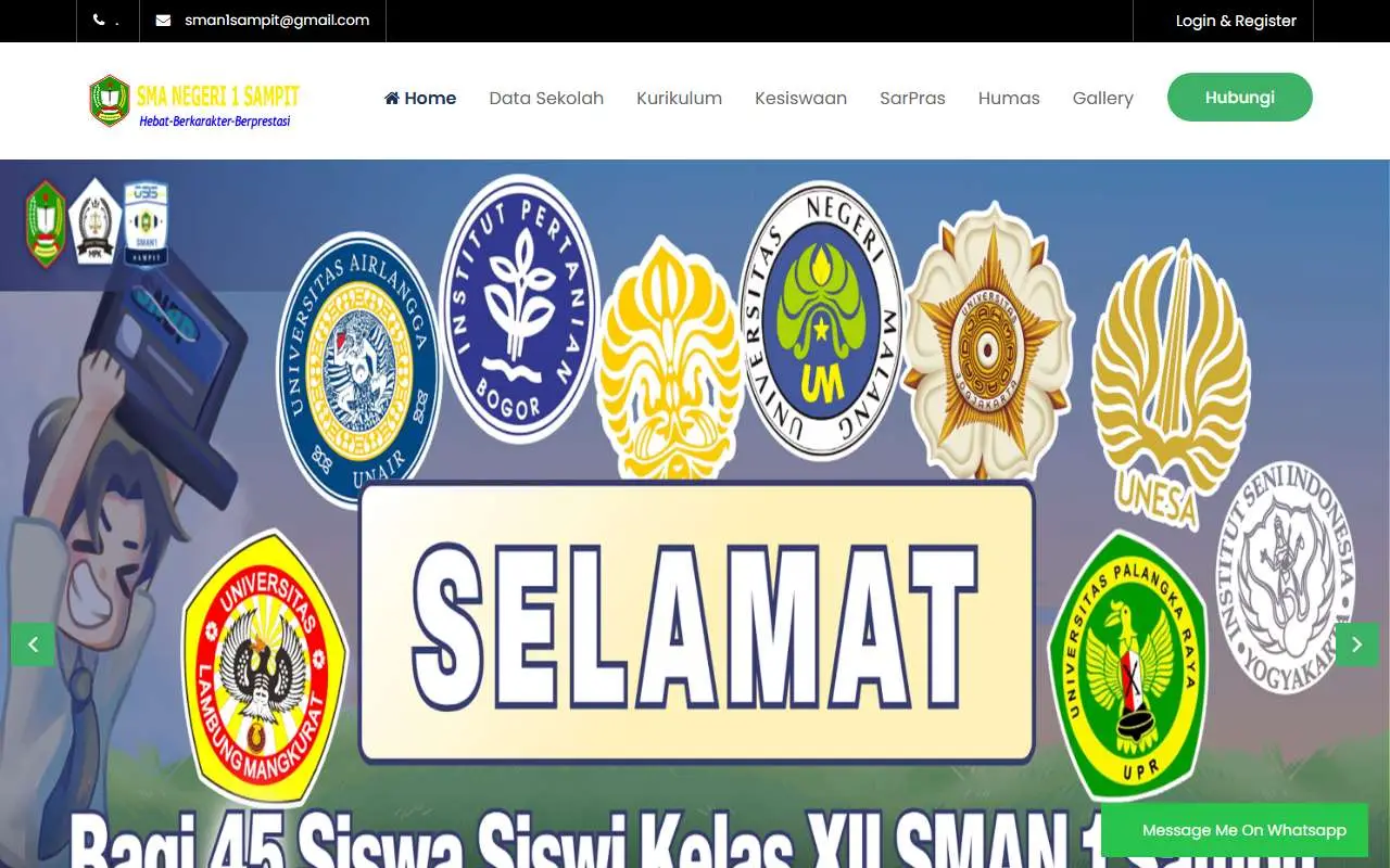 Tampilan website resmi SMA Negeri 1 Sampit (sman1sampit.sch.id)