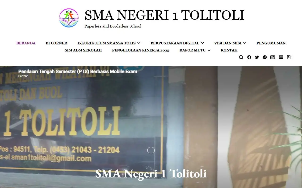 Tampilan website resmi SMA Negeri 1 Toli-Toli (sman1tolitoli.sch.id)