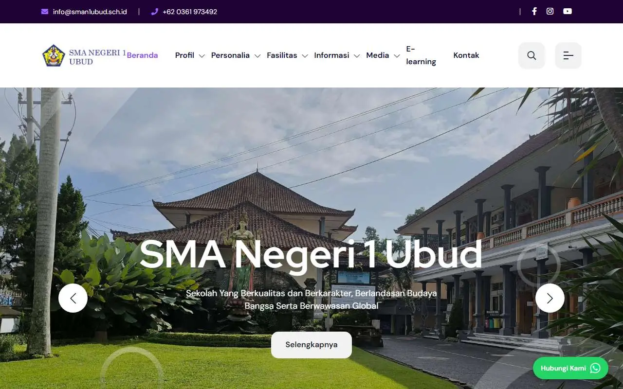Tampilan website resmi SMA Negeri 1 Ubud (sman1ubud.sch.id)